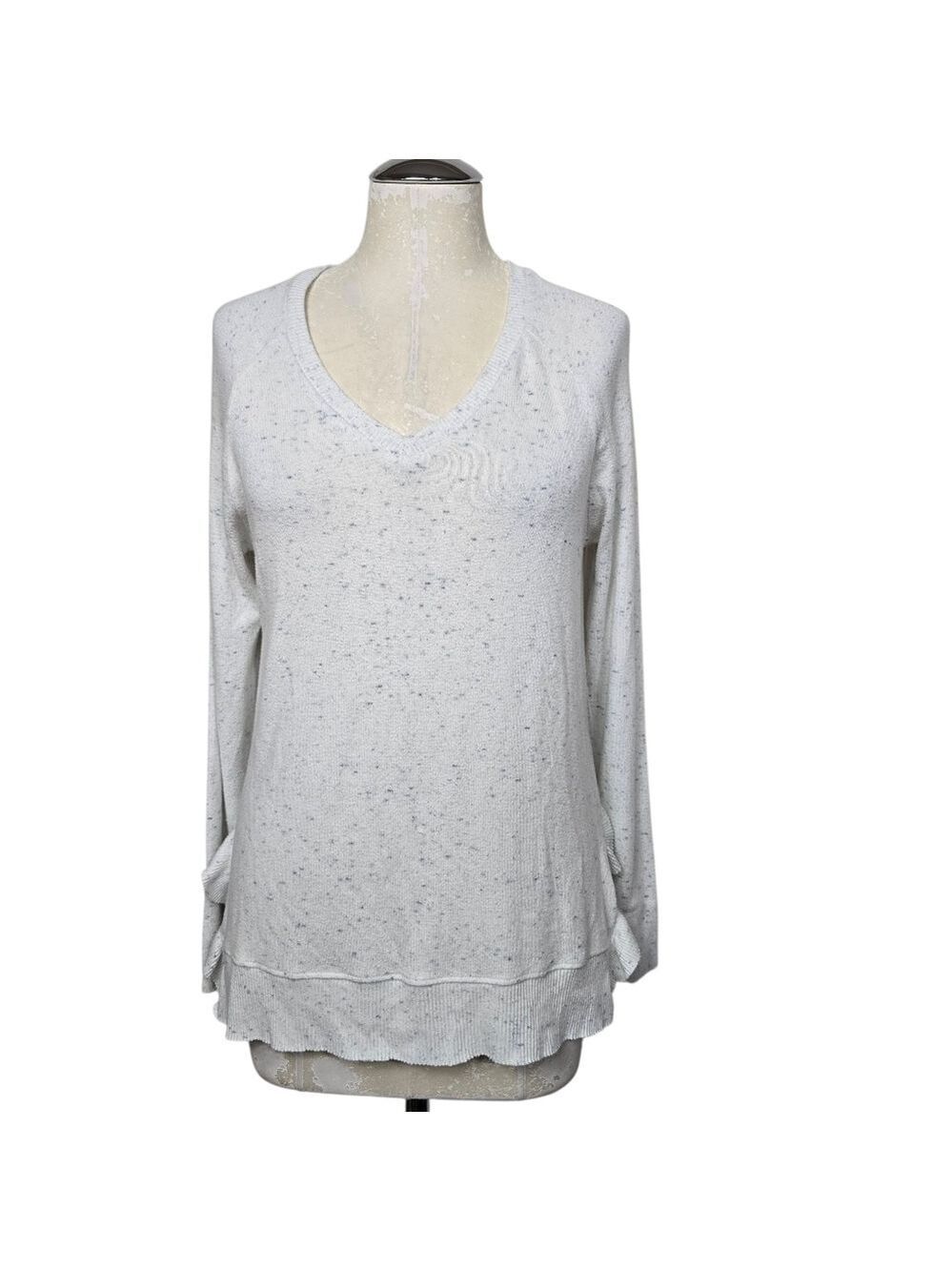Anthropologie Postmark Speckled Ruffle Sweater S